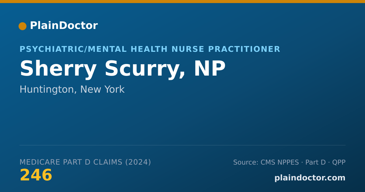 Shareable card for Sherry Scurry, NP - Psychiatric/Mental Health Nurse Practitioner, Huntington, NY
