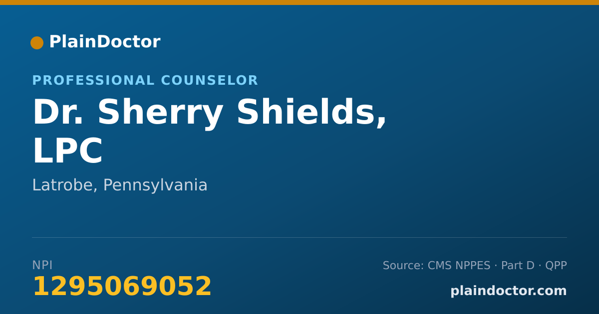 Shareable card for Sherry Shields, LPC - Professional Counselor, Latrobe, PA