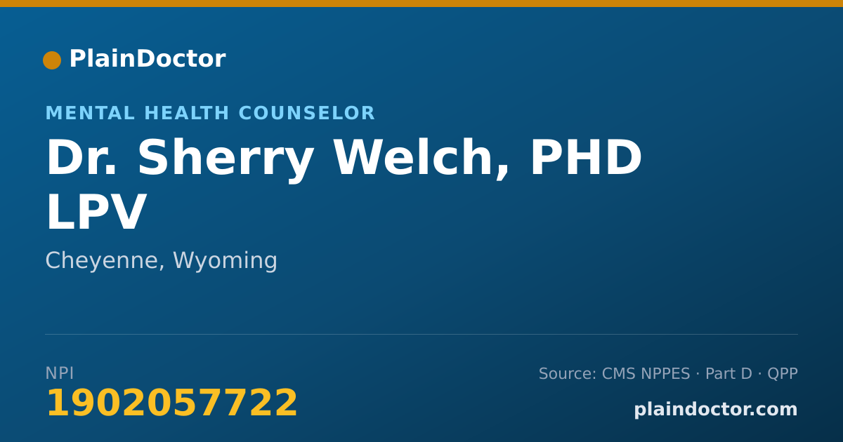 Shareable card for Sherry Welch, PHD LPV - Mental Health Counselor, Cheyenne, WY