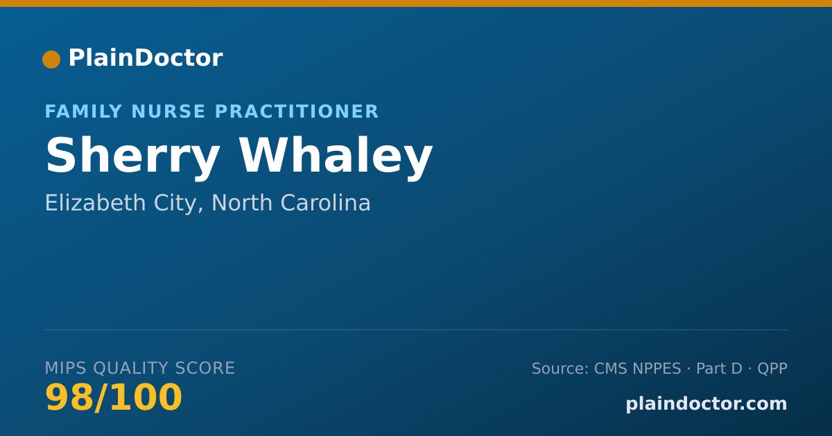 Shareable card for Sherry Whaley - Family Nurse Practitioner, Elizabeth City, NC