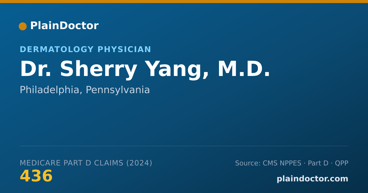 Shareable card for Sherry Yang, M.D. - Dermatology Physician, Philadelphia, PA