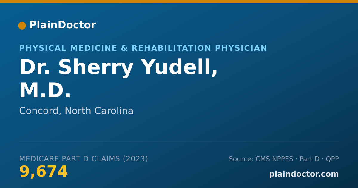 Shareable card for Sherry Yudell, M.D. - Physical Medicine & Rehabilitation Physician, Concord, NC