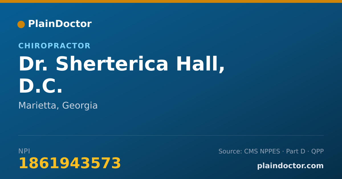 Shareable card for Sherterica Hall, D.C. - Chiropractor, Marietta, GA