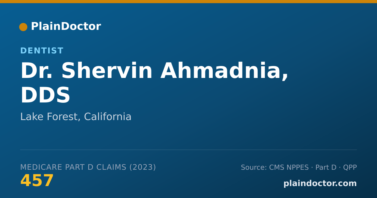 Shareable card for Shervin Ahmadnia, DDS - Dentist, Lake Forest, CA