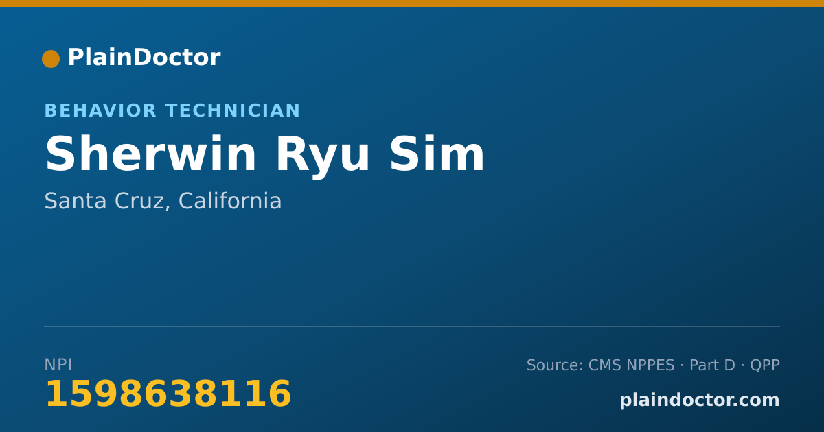 Shareable card for Sherwin Ryu Sim - Behavior Technician, Santa Cruz, CA