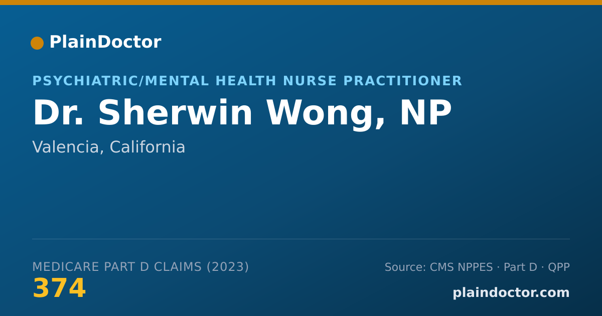 Shareable card for Sherwin Wong, NP - Psychiatric/Mental Health Nurse Practitioner, Valencia, CA