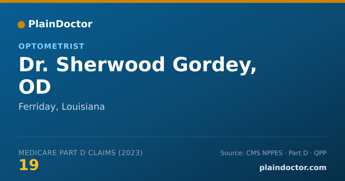 Shareable card for Sherwood Gordey, OD - Optometrist, Ferriday, LA