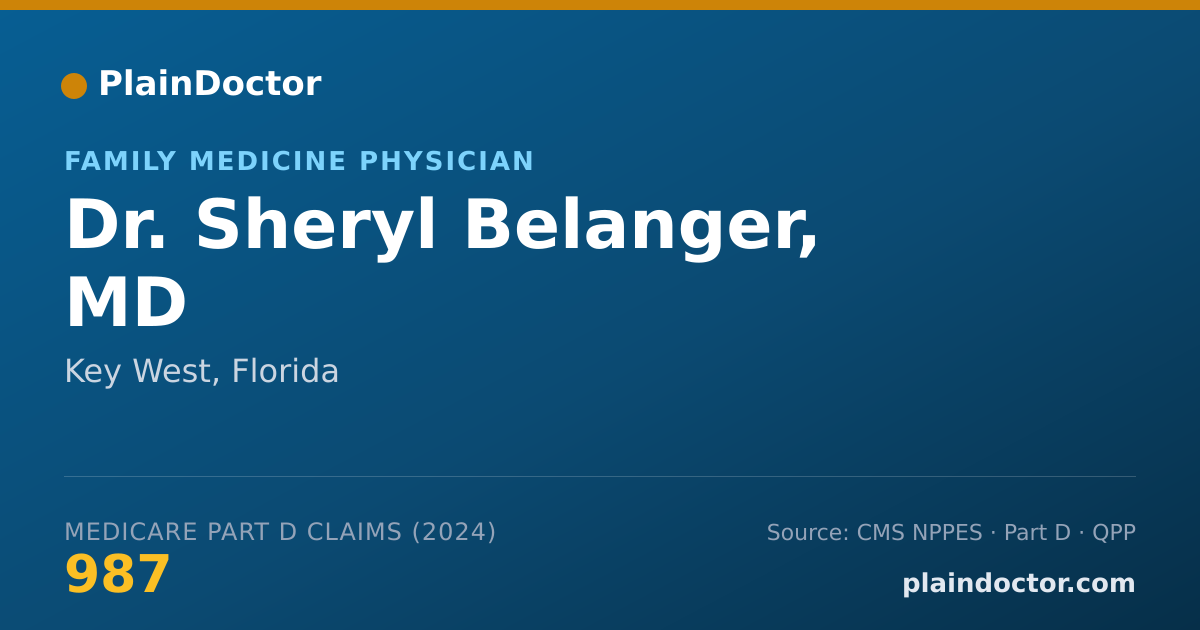Shareable card for Sheryl Belanger, MD - Family Medicine Physician, Key West, FL