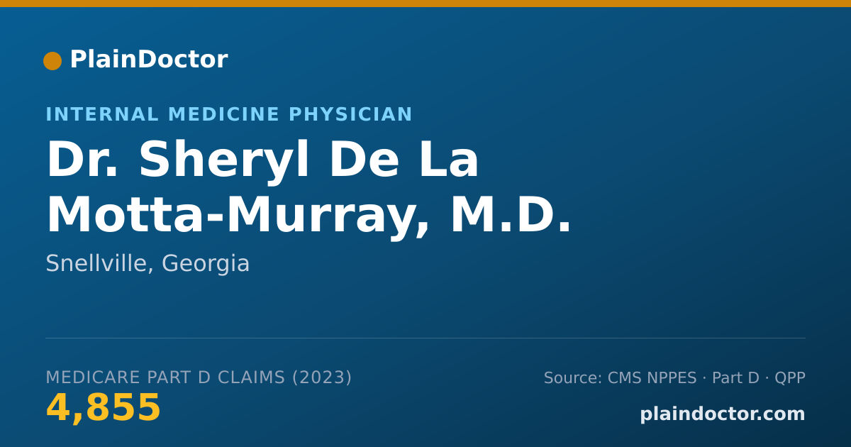 Shareable card for Sheryl De La Motta-Murray, M.D. - Internal Medicine Physician, Snellville, GA