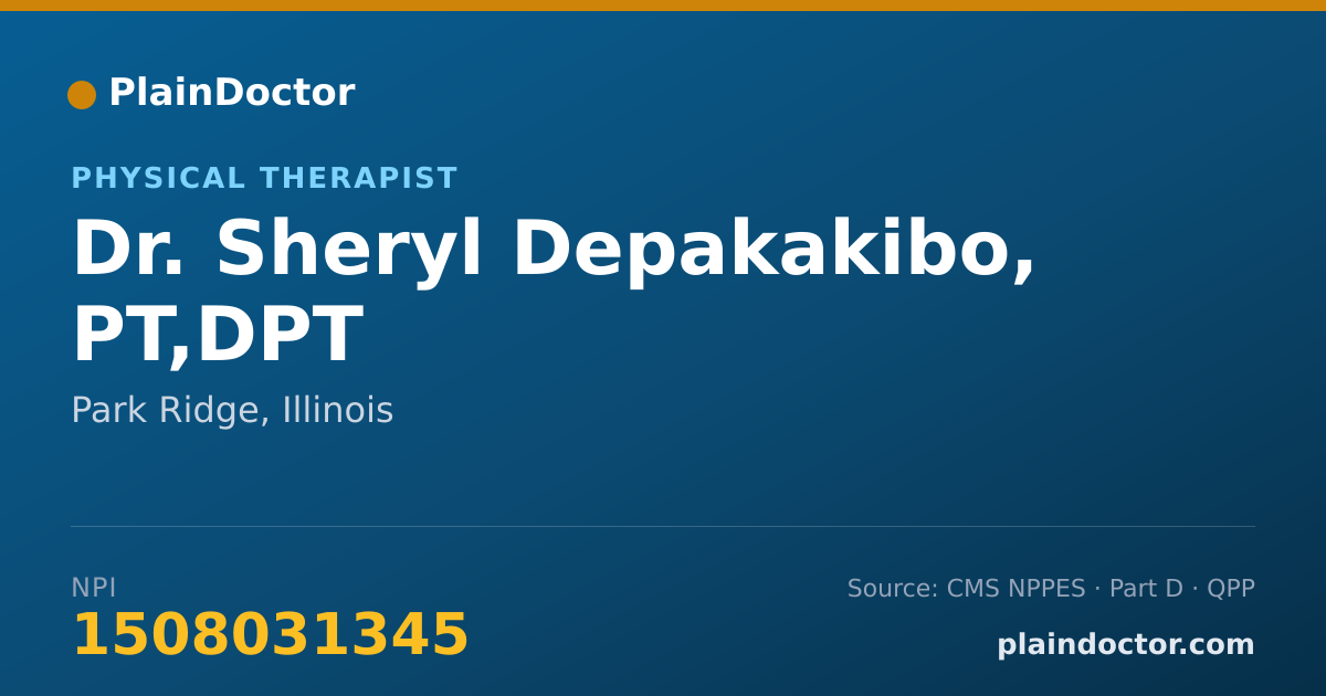 Shareable card for Sheryl Depakakibo, PT,DPT - Physical Therapist, Park Ridge, IL
