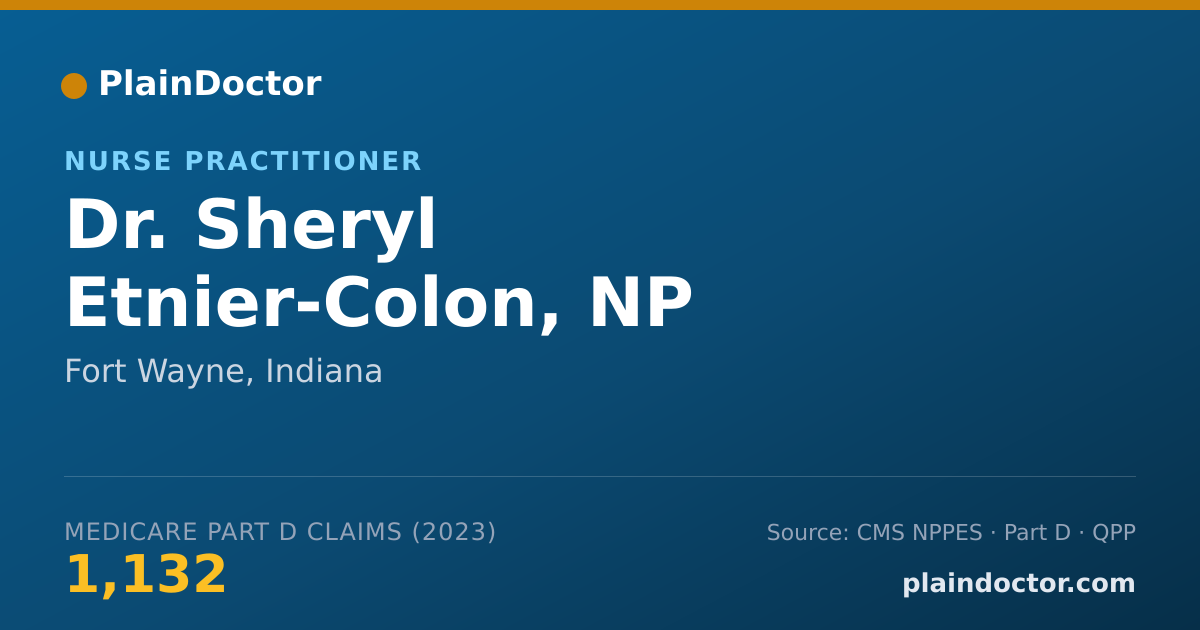 Shareable card for Sheryl Etnier-Colon, NP - Nurse Practitioner, Fort Wayne, IN
