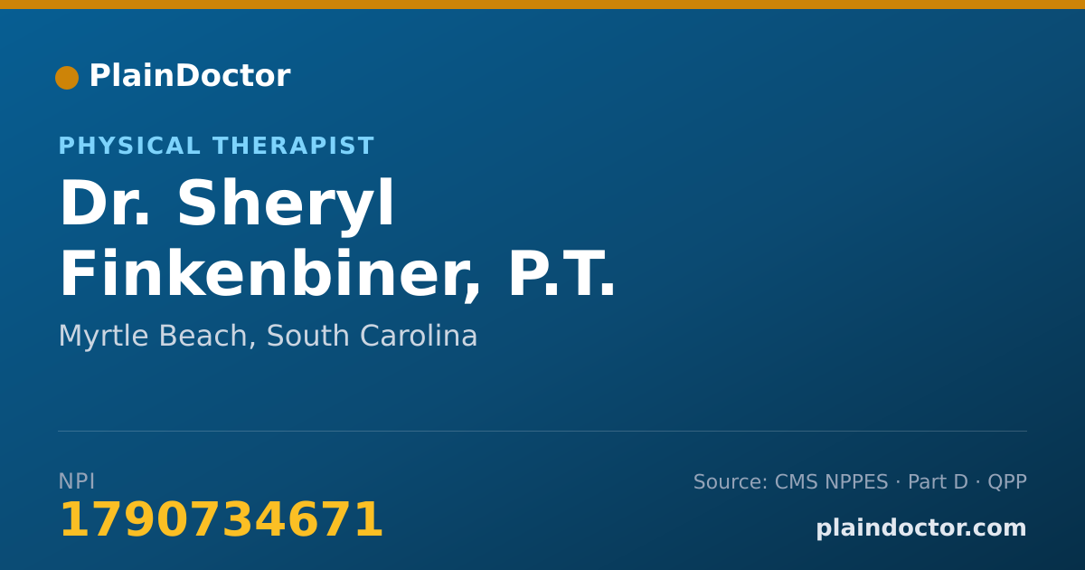Shareable card for Sheryl Finkenbiner, P.T. - Physical Therapist, Myrtle Beach, SC