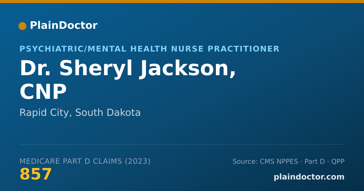 Shareable card for Sheryl Jackson, CNP - Psychiatric/Mental Health Nurse Practitioner, Rapid City, SD