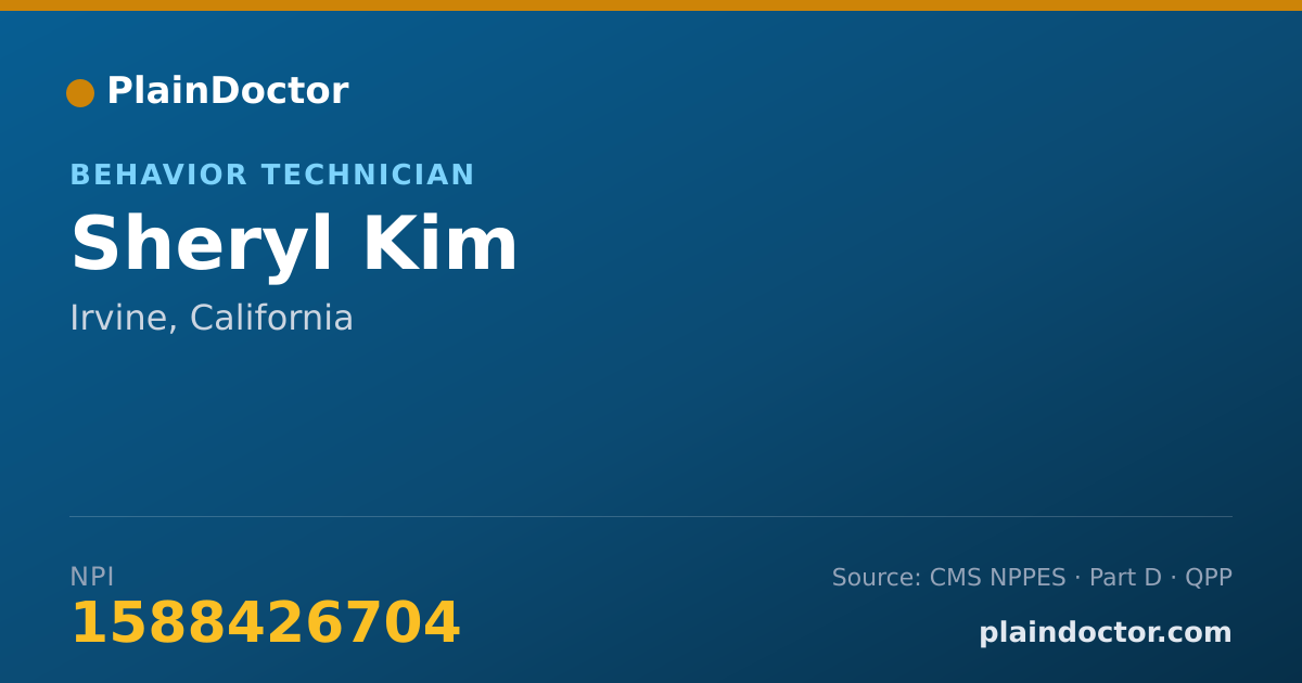 Shareable card for Sheryl Kim - Behavior Technician, Irvine, CA