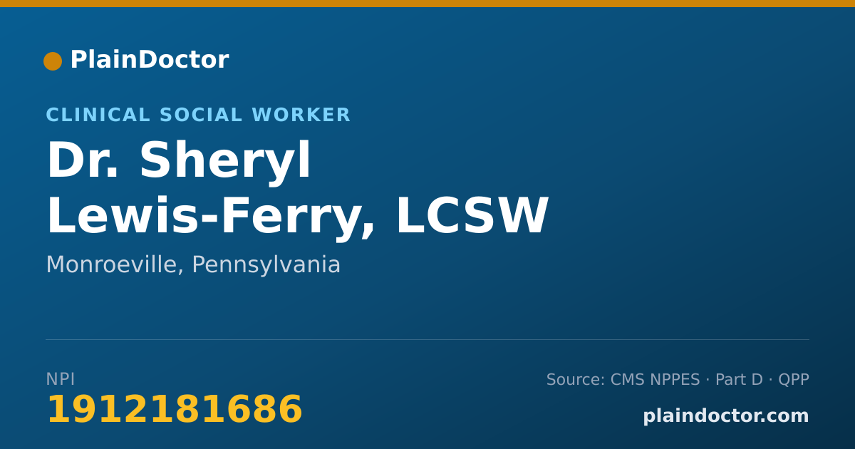 Shareable card for Sheryl Lewis-Ferry, LCSW - Clinical Social Worker, Monroeville, PA