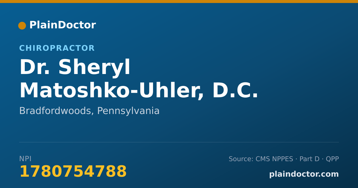 Shareable card for Sheryl Matoshko-Uhler, D.C. - Chiropractor, Bradfordwoods, PA