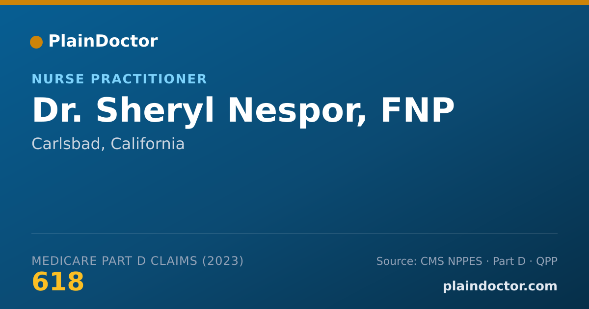 Shareable card for Sheryl Nespor, FNP - Nurse Practitioner, Carlsbad, CA