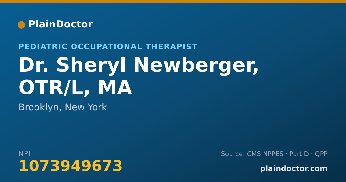 Shareable card for Sheryl Newberger, OTR/L, MA - Pediatric Occupational Therapist, Brooklyn, NY