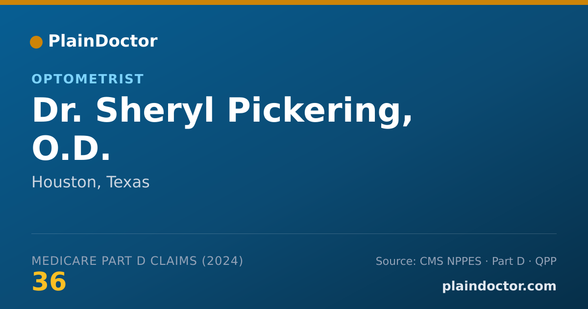Shareable card for Sheryl Pickering, O.D. - Specialist, Houston, TX