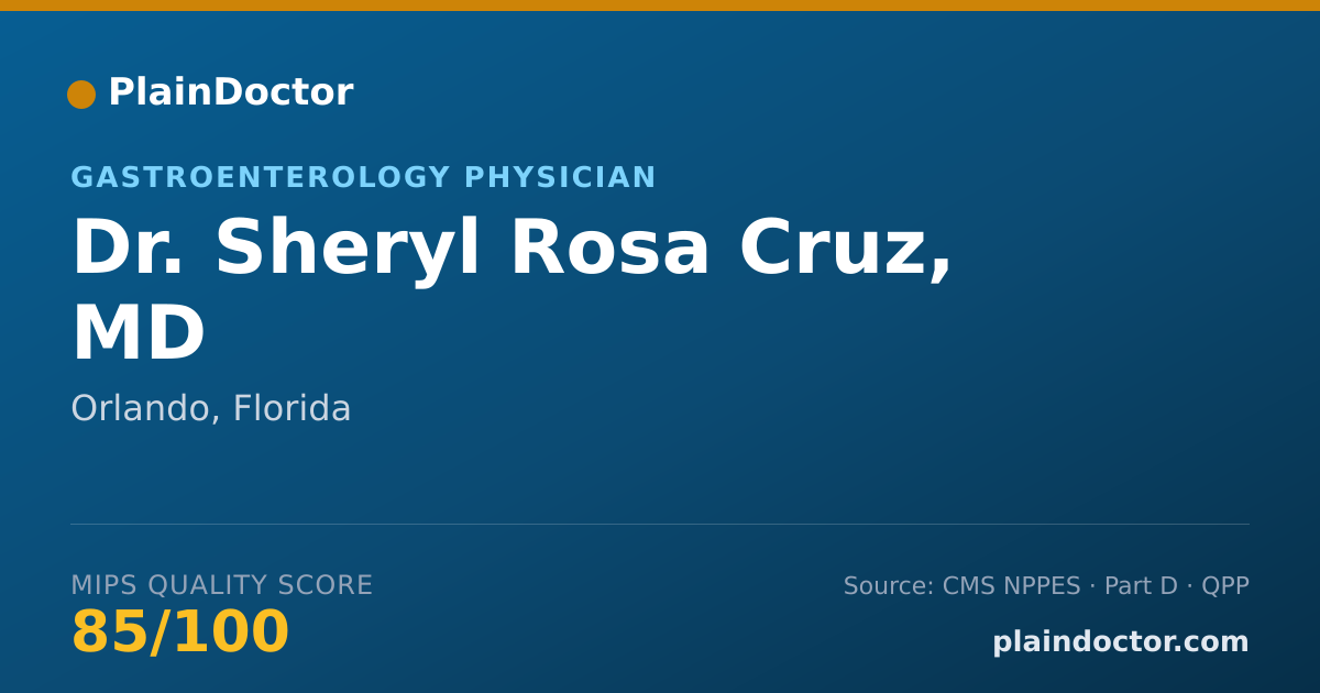 Shareable card for Sheryl Rosa Cruz, MD - Gastroenterology Physician, Orlando, FL