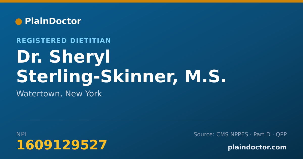 Shareable card for Sheryl Sterling-Skinner, M.S. R.D. - Registered Dietitian, Watertown, NY