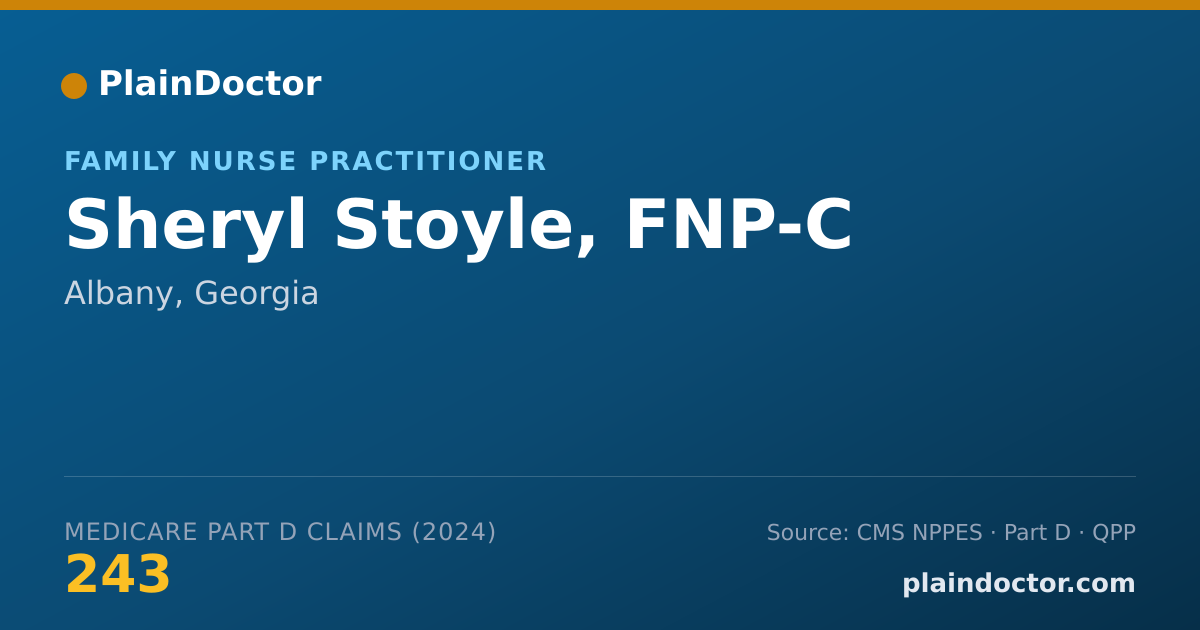 Shareable card for Sheryl Stoyle, FNP-C - Family Nurse Practitioner, Albany, GA