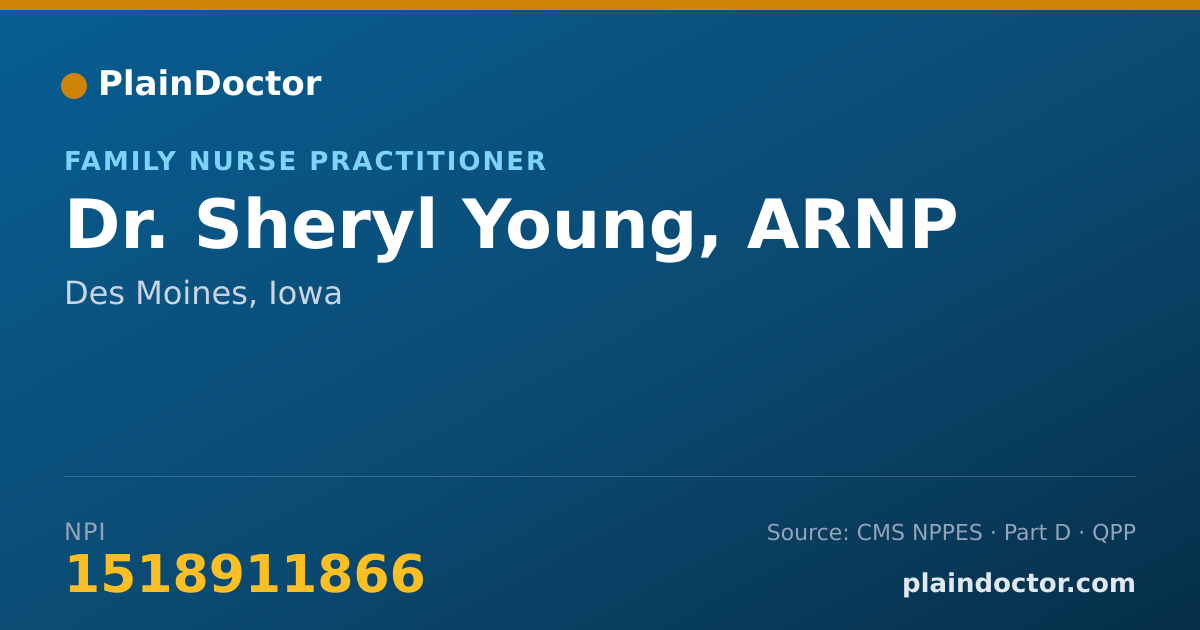 Shareable card for Sheryl Young, ARNP - Family Nurse Practitioner, Des Moines, IA