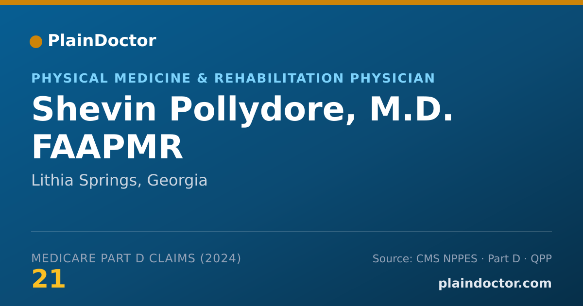 Shareable card for Shevin Pollydore, M.D. FAAPMR - Physical Medicine & Rehabilitation Physician, Lithia Springs, GA