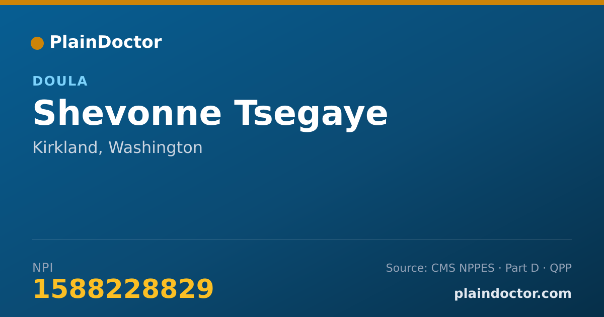 Shareable card for Shevonne Tsegaye - Doula, Kirkland, WA