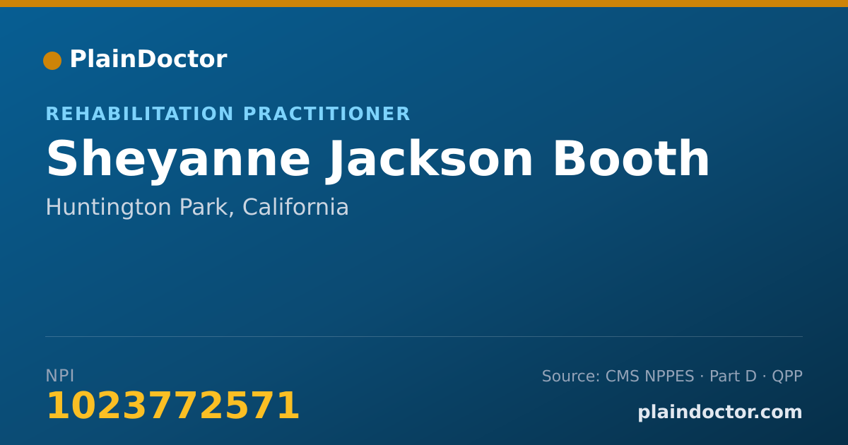 Shareable card for Sheyanne Jackson Booth - Rehabilitation Practitioner, Huntington Park, CA
