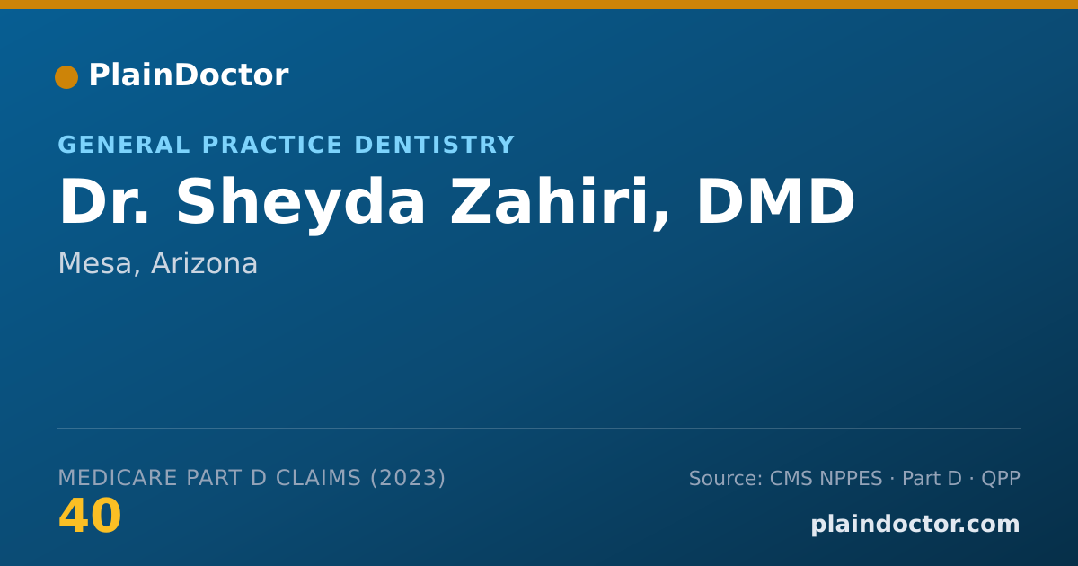 Shareable card for Sheyda Zahiri, DMD - General Practice Dentistry, Mesa, AZ