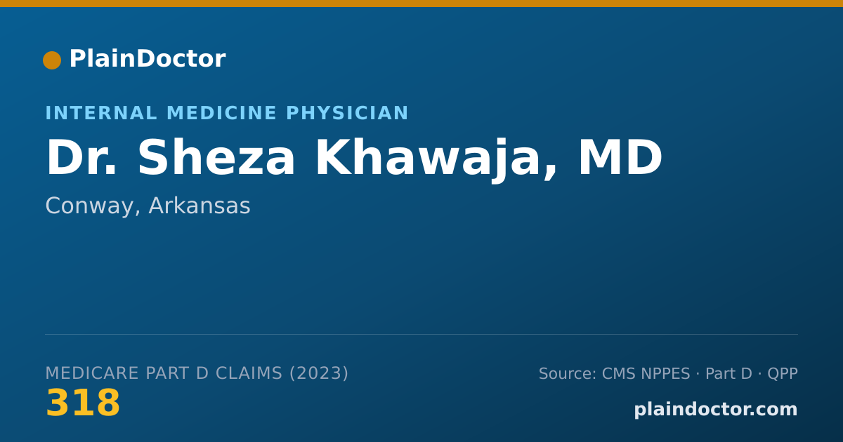 Shareable card for Sheza Khawaja, MD - Internal Medicine Physician, Conway, AR