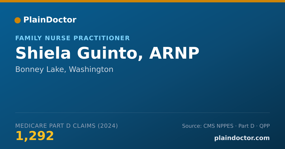 Shareable card for Shiela Guinto, ARNP - Family Nurse Practitioner, Bonney Lake, WA