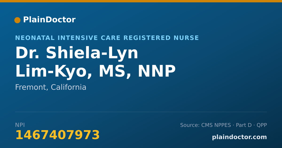 Shareable card for Shiela-Lyn Lim-Kyo, MS, NNP - Neonatal Intensive Care Registered Nurse, Fremont, CA