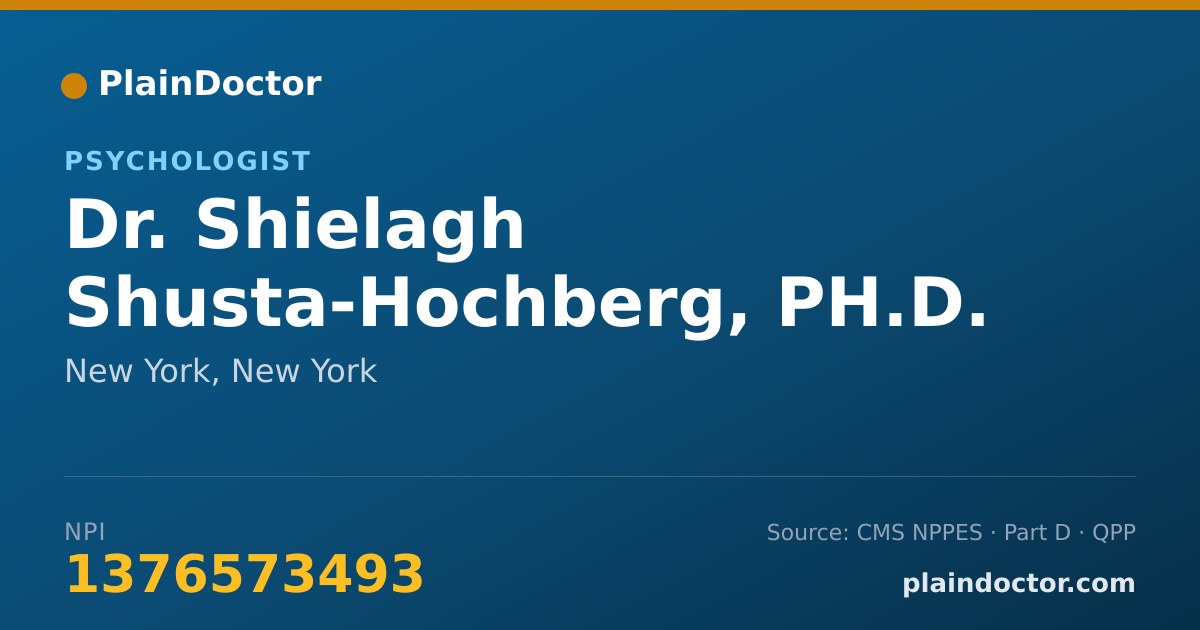 Shareable card for Shielagh Shusta-Hochberg, PH.D. - Psychologist, New York, NY