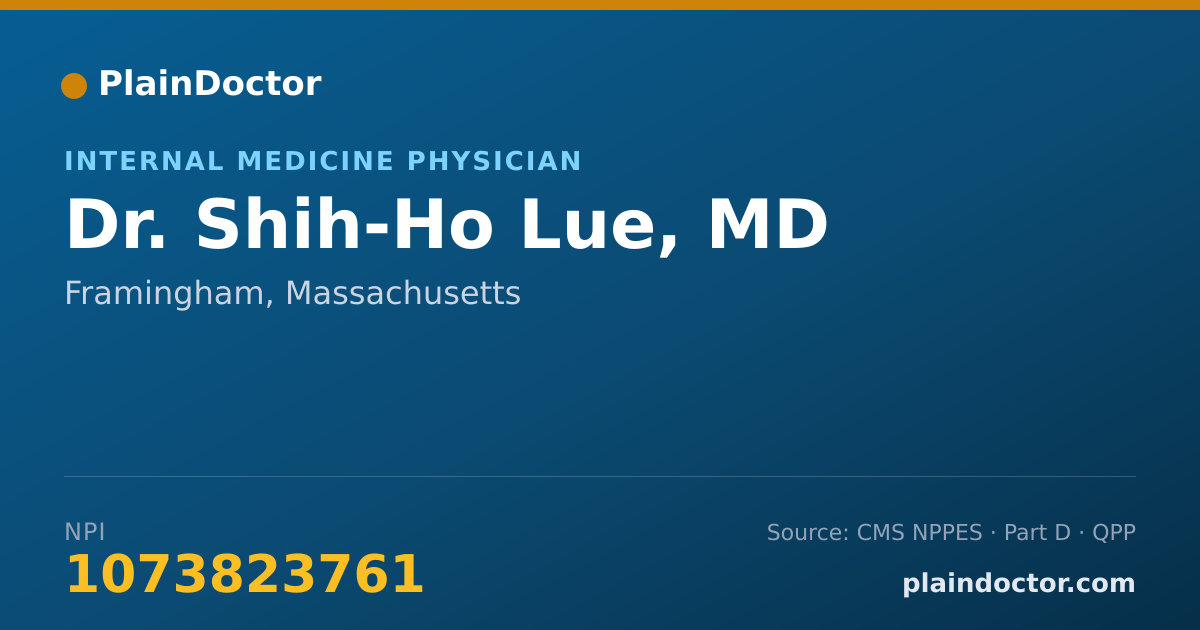 Shareable card for Shih-Ho Lue, MD - Internal Medicine Physician, Framingham, MA