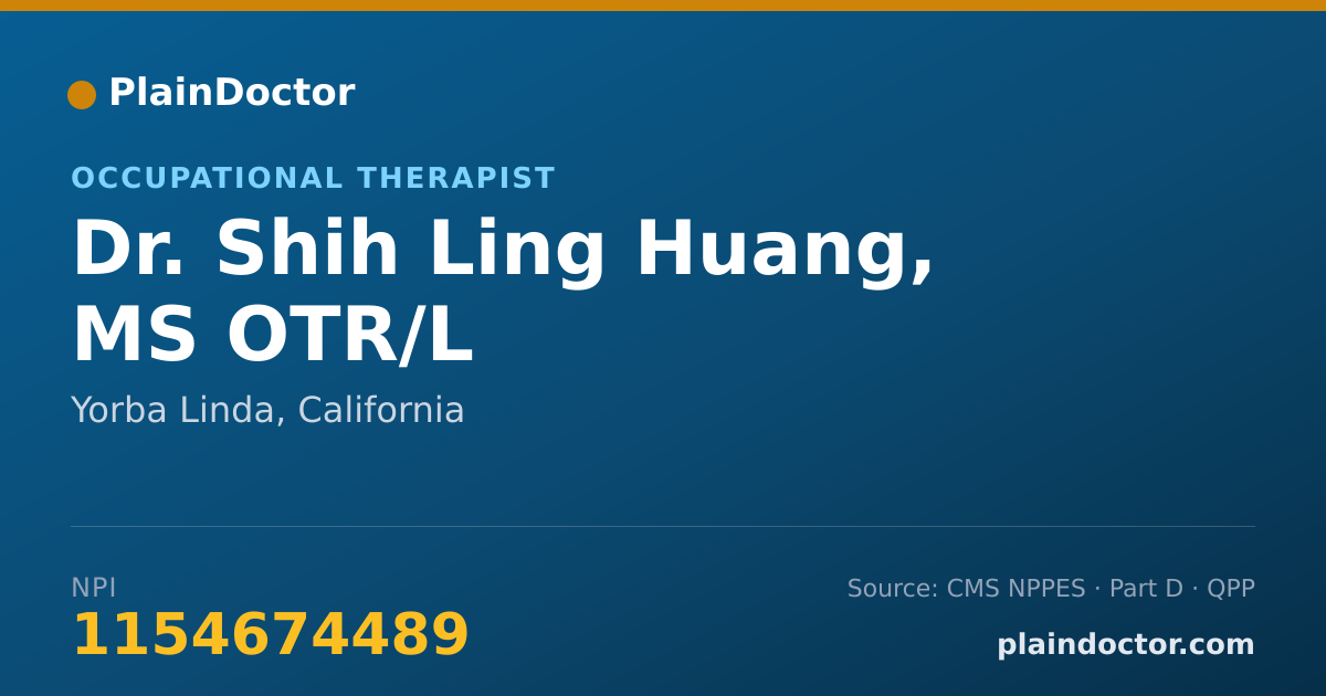 Shareable card for Shih Ling Huang, MS OTR/L - Occupational Therapist, Yorba Linda, CA