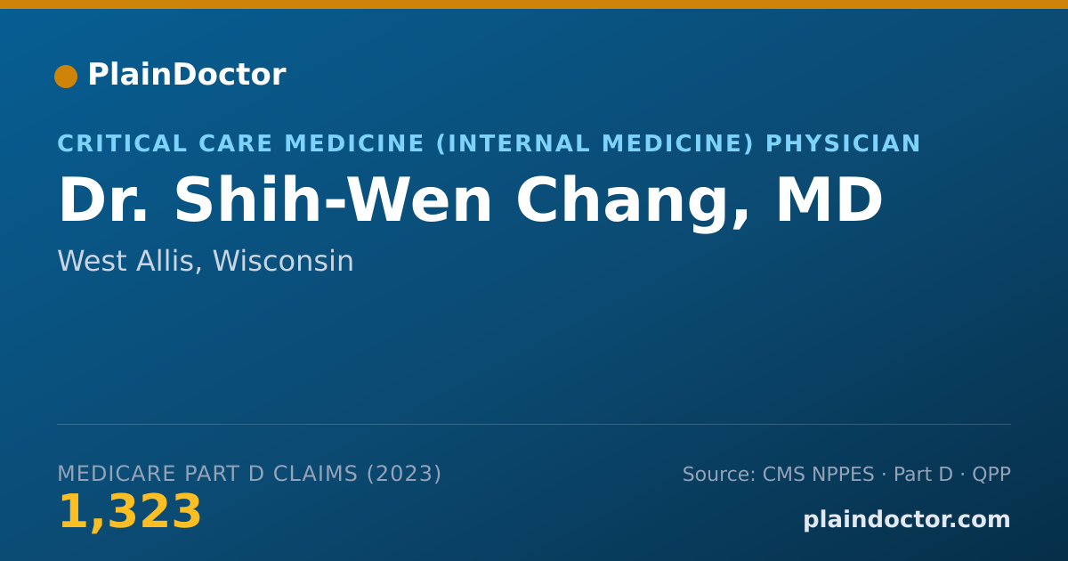 Shareable card for Shih-Wen Chang, MD - Critical Care Medicine (Internal Medicine) Physician, West Allis, WI