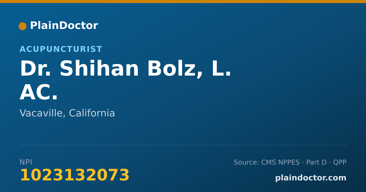 Shareable card for Shihan Bolz, L. AC. - Acupuncturist, Vacaville, CA