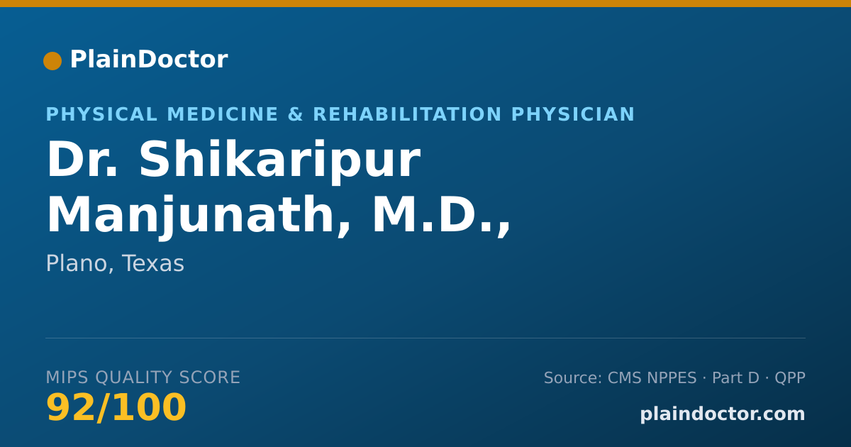 Shareable card for Shikaripur Manjunath, M.D., - Physical Medicine & Rehabilitation Physician, Plano, TX