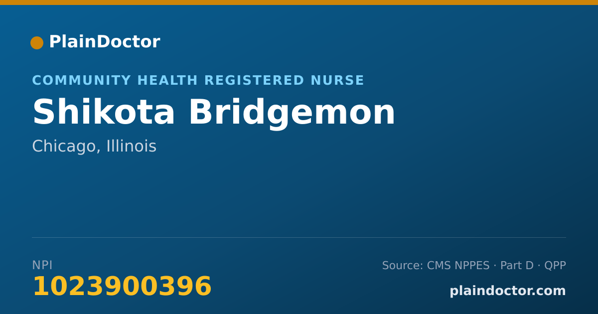 Shareable card for Shikota Bridgemon - Community Health Registered Nurse, Chicago, IL