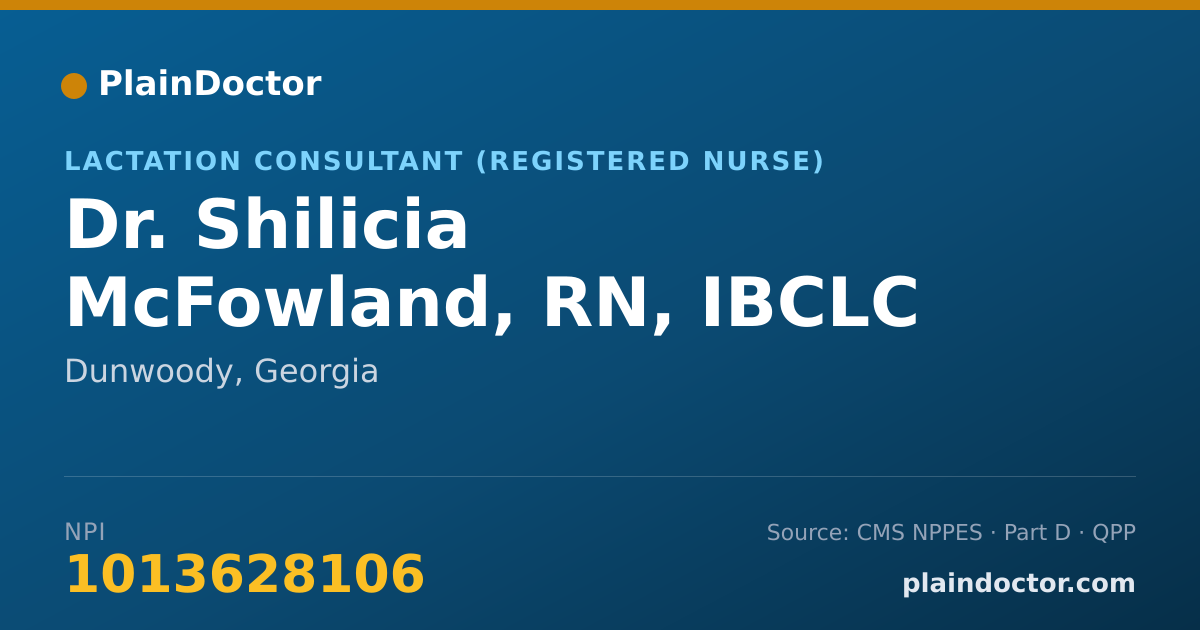 Shareable card for Shilicia McFowland, RN, IBCLC - Lactation Consultant (Registered Nurse), Dunwoody, GA