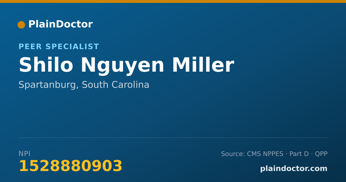 Shareable card for Shilo Nguyen Miller - Peer Specialist, Spartanburg, SC
