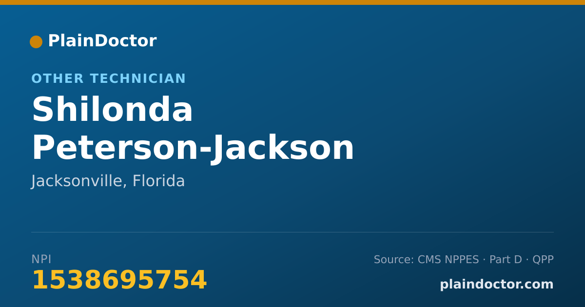 Shareable card for Shilonda Peterson-Jackson - Other Technician, Jacksonville, FL