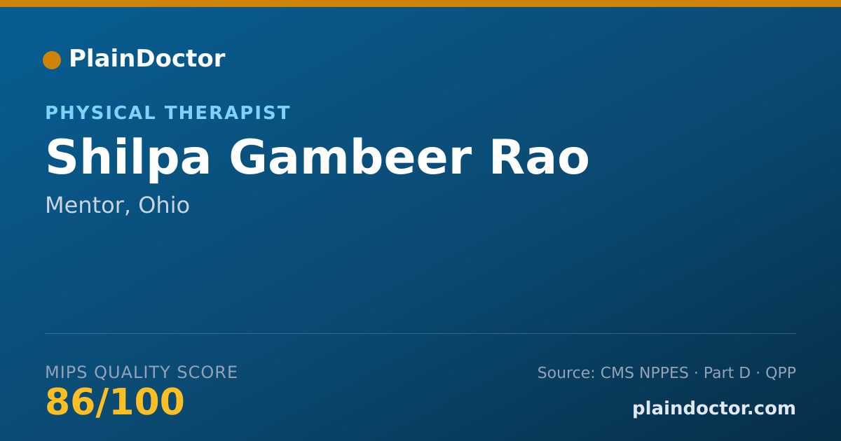 Shareable card for Shilpa Gambeer Rao - Physical Therapist, Mentor, OH