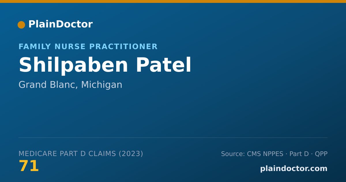 Shareable card for Shilpaben Patel - Family Nurse Practitioner, Grand Blanc, MI