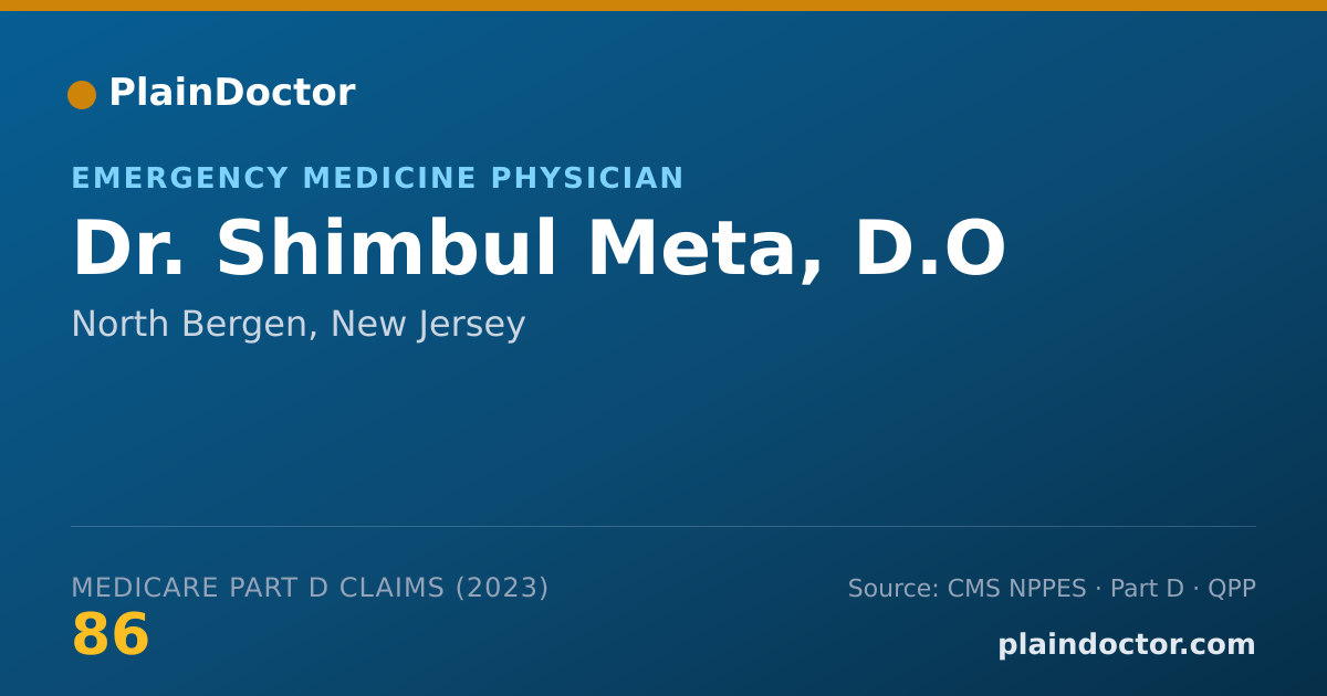 Shareable card for Shimbul Meta, D.O - Emergency Medicine Physician, North Bergen, NJ