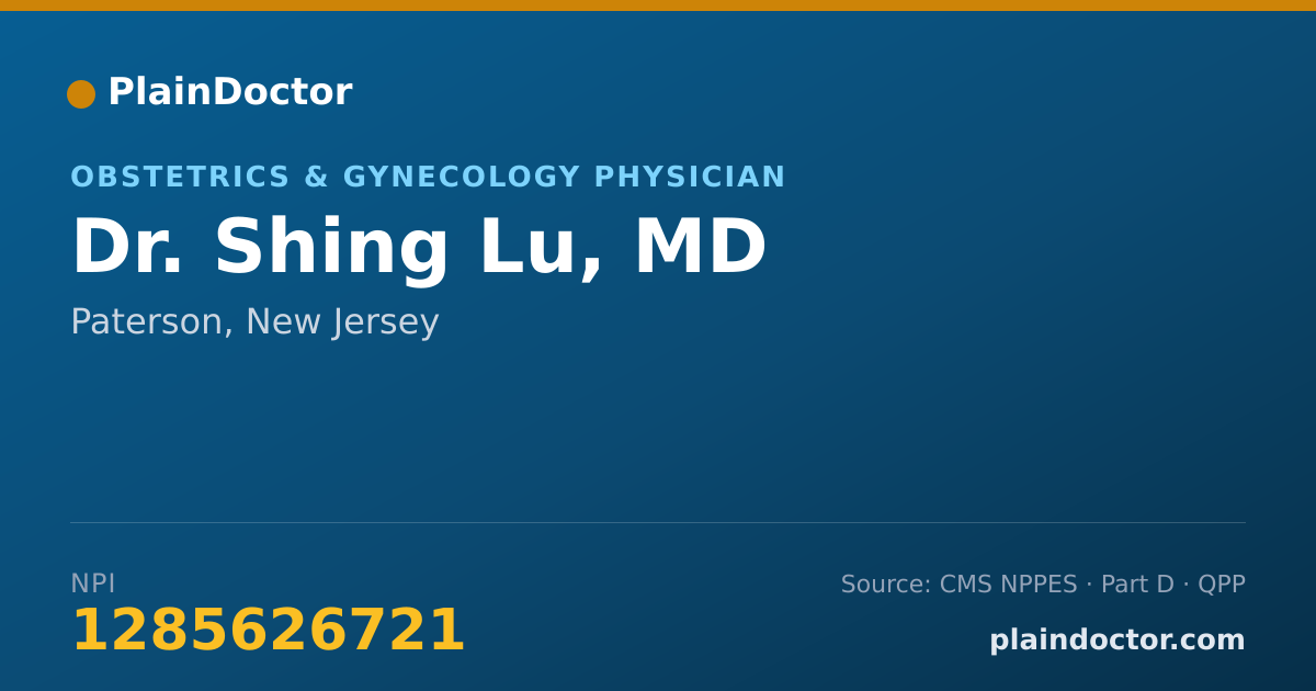 Shareable card for Shing Lu, MD - Obstetrics & Gynecology Physician, Paterson, NJ