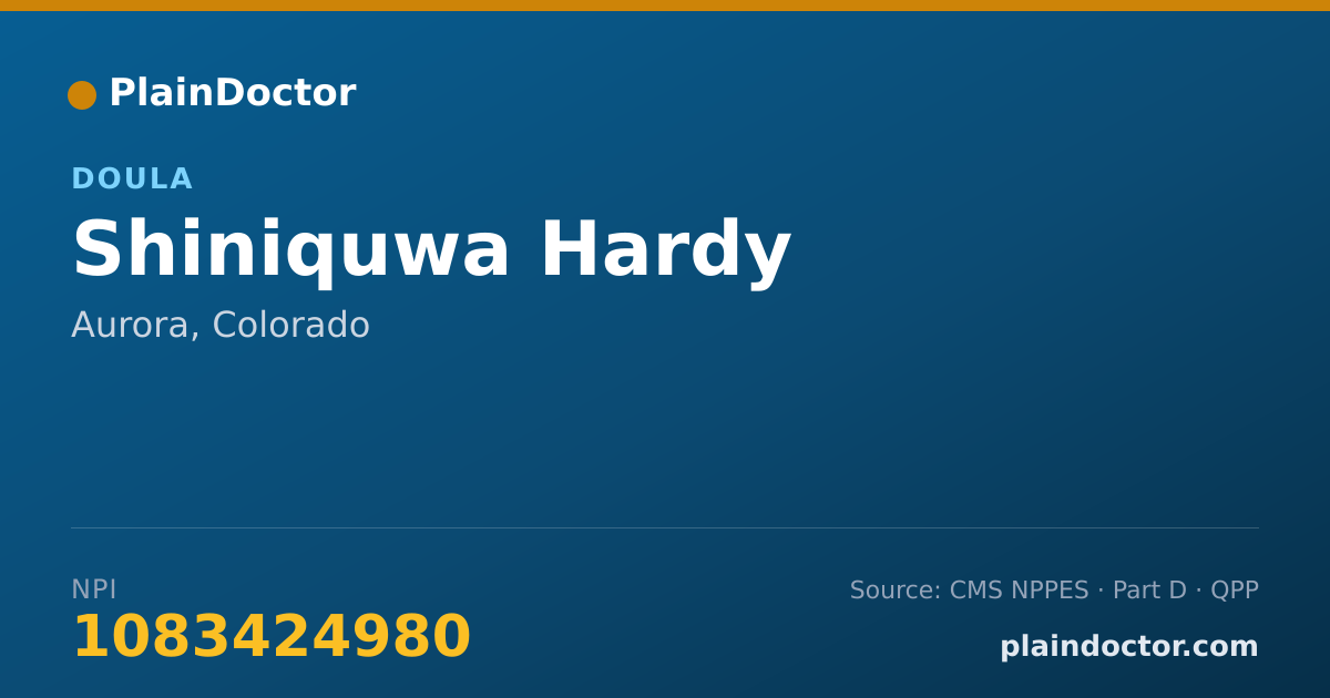 Shareable card for Shiniquwa Hardy - Doula, Aurora, CO