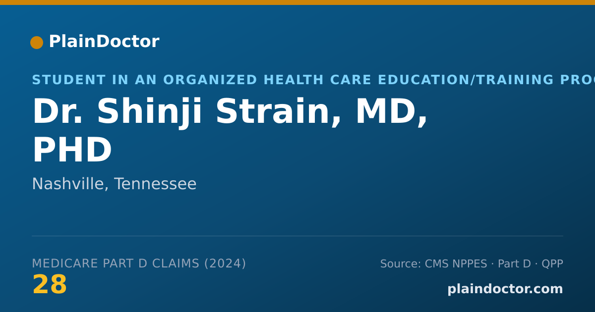 Shareable card for Shinji Strain, MD, PHD - Student in an Organized Health Care Education/Training Program, Nashville, TN